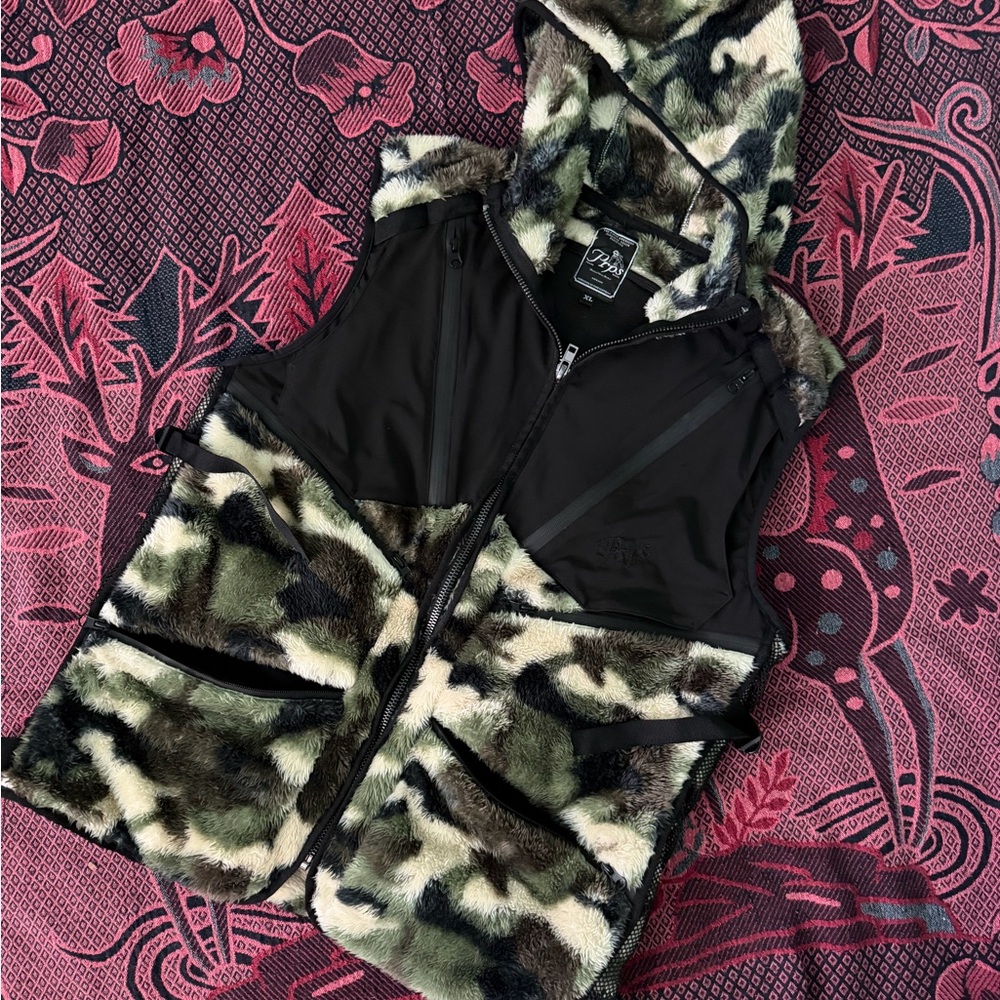 PRPS Camouflage Fleece Vest with Black Accents
